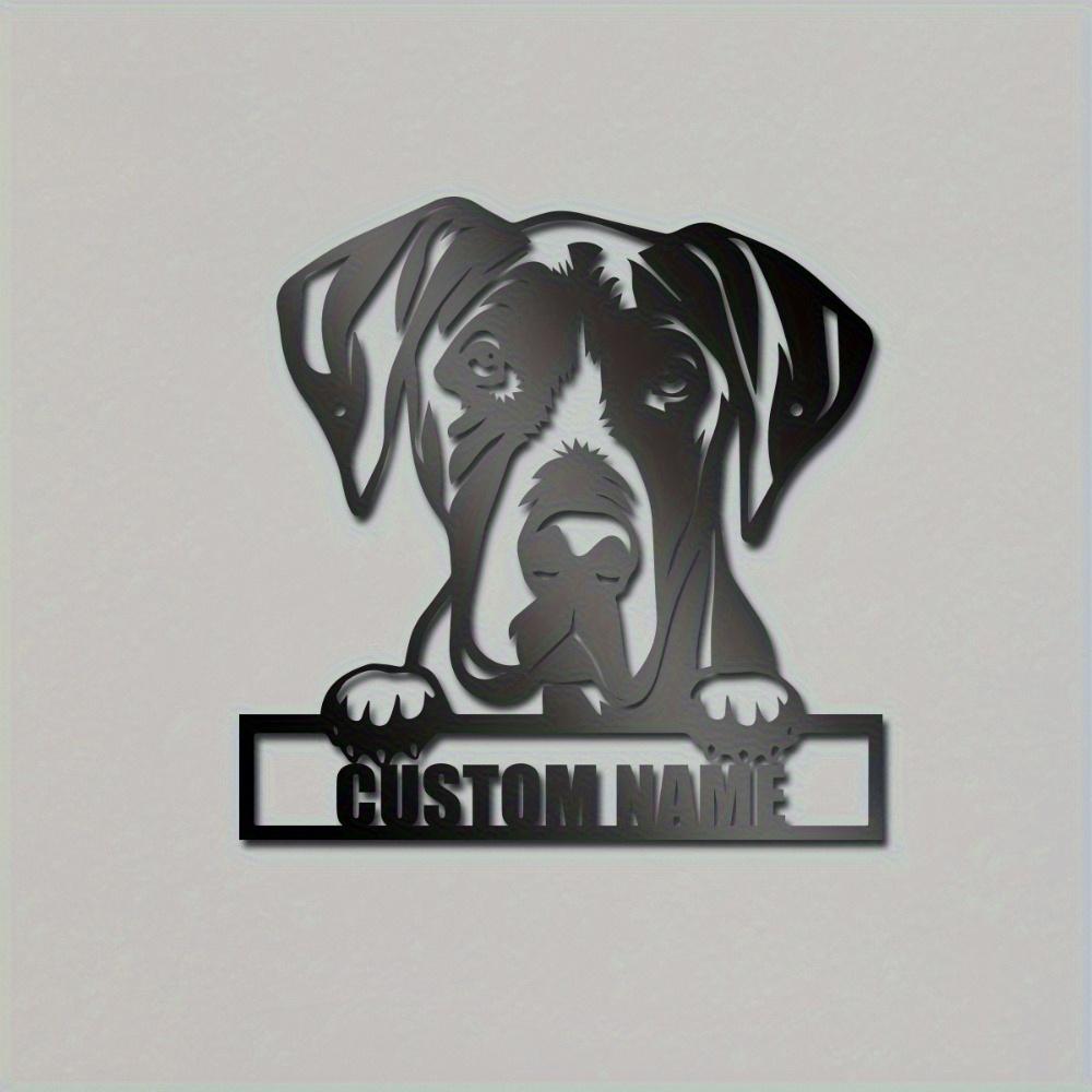 Unique Tailorable Art Deco Iron Metal Plaque Great Dane Design Wall Mounted Animal Themed Decor for Home Office Easy To Hang