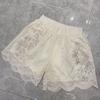Plus Size Beaded Lace High Waist Shorts - Summer Casual, Wide Leg, Slimming, New Arrivals