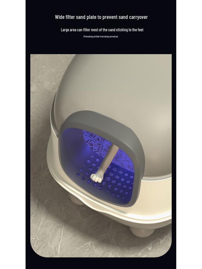 Automatic Odor-Proof Enclosed Cat Litter Box with Deodorization