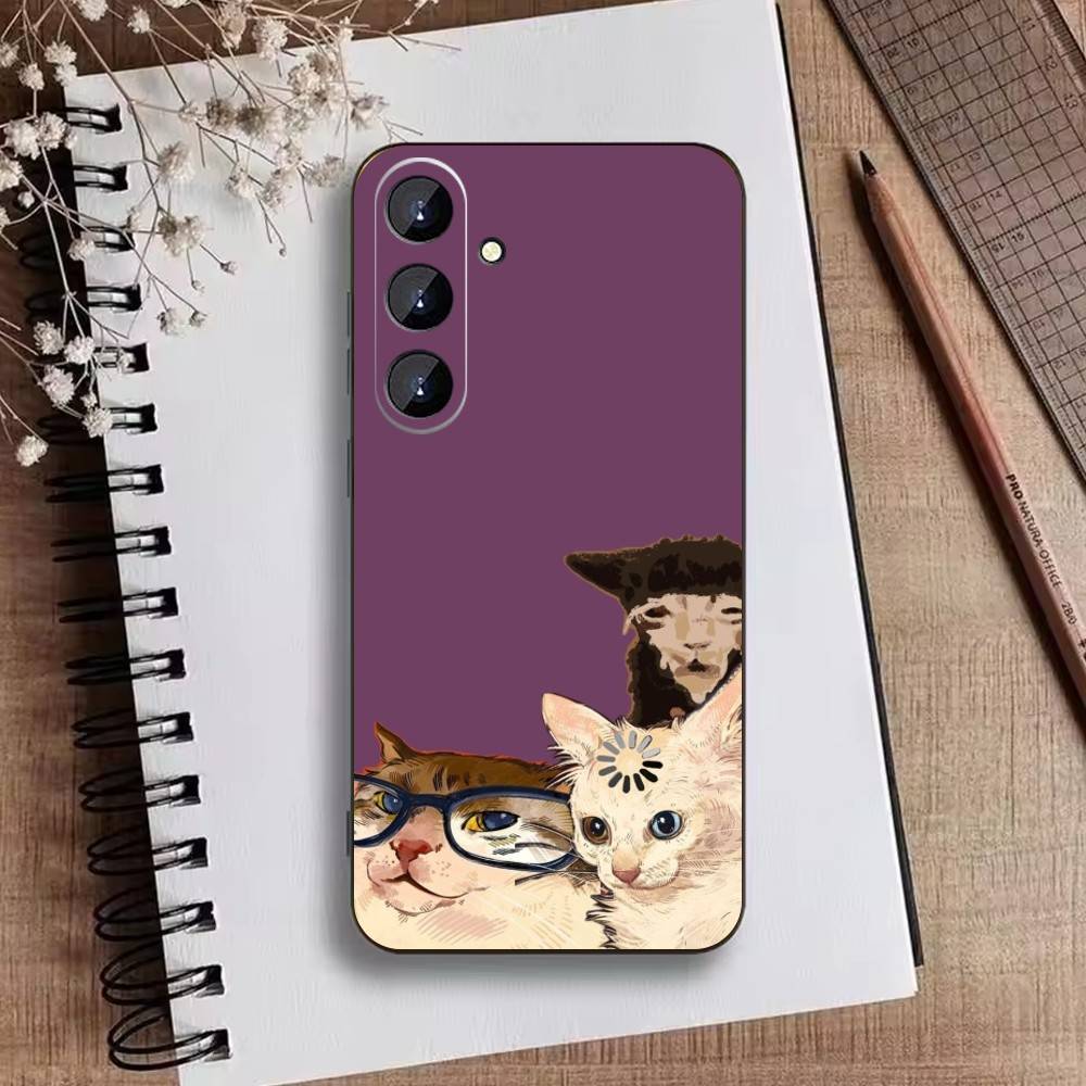 Cute Funny animals Phone Case For Samsung Galaxy A73,A72,A71,A70,A52,A51 Others Soft Black Cover