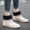 Kitchen work waterproof shoes rain shoes rain boots non-slip women's summer adult rubber shoes overshoes short tube thickened fashion
