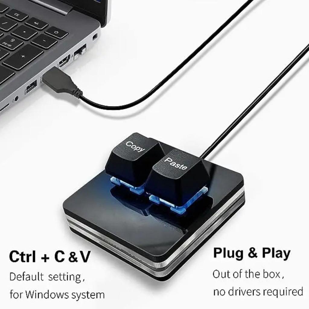 Acid USB Mini Keyboard with Copy and Paste OSU Hot Mechanical Gaming Keyboard with USB Ideal for Accounting and Rhythm Games 2-Key Functions, Swap,