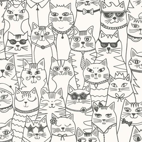 Holden DÃ©cor Colour-Me Cats Textured Wallpaper