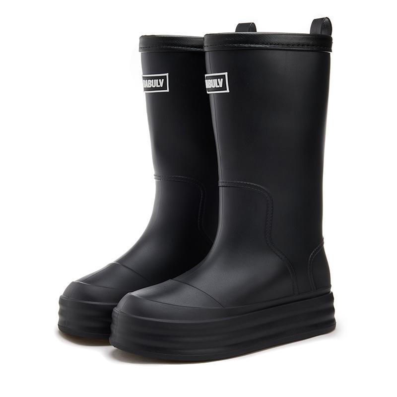 Women s long rain shoes non-slip waterproof shoes fashion women s rain boots rubber shoes high water boots four seasons 36-37