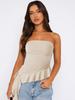 Y2k Slim Fit Sexy Bare Shoulder Top With Tassels For Summer Party