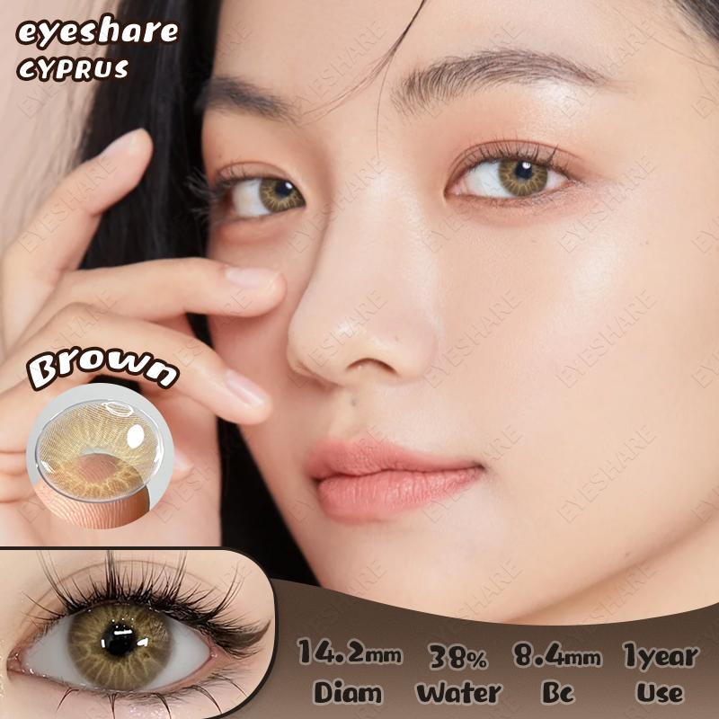 EYESHARE Colored Contact Lenses of the Year Natural Brown Eye Makeup Color Lenses Blue Fashion Contact Lenses Gray Beauty Lenses 1 Pair