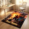Personalized Crystal Velvet Carpet,One Piece Custom Printed Name, Plush Area Rug For Home Indoor Decor