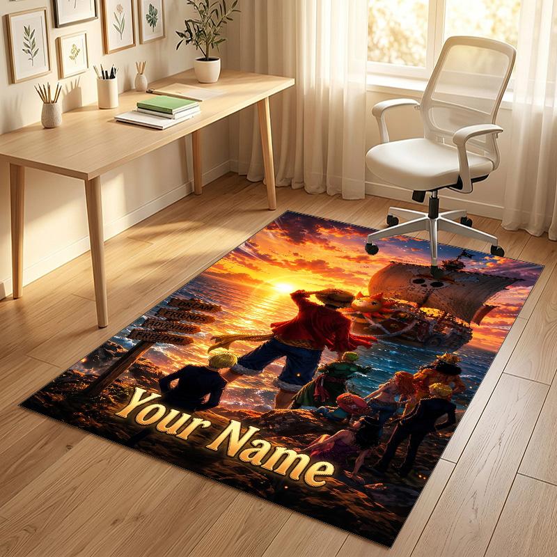 Personalized Crystal Velvet Carpet,One Piece Custom Printed Name, Plush Area Rug For Home Indoor Decor
