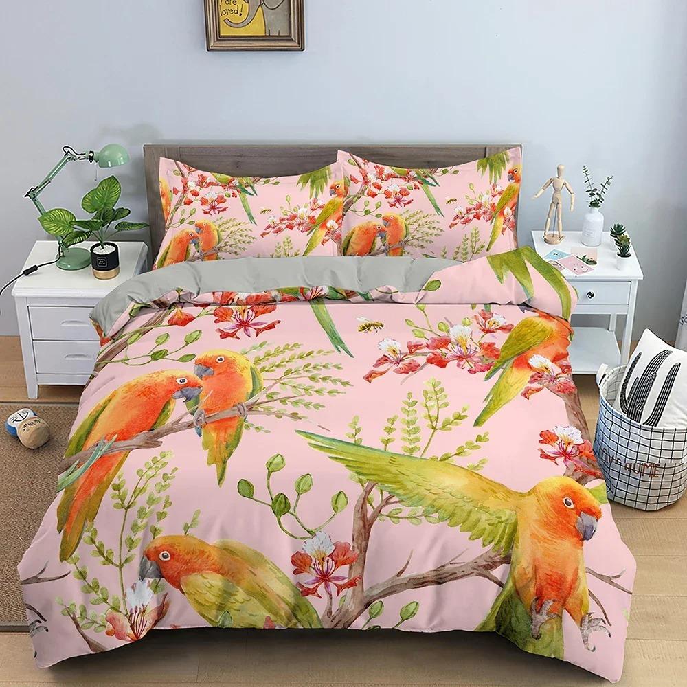 

Постельное белье с рисунком попугая, роскошное, уютное, с 3D-печатью, для спальни, домашний текстиль из полиэстера 70x133cm 2pcs
