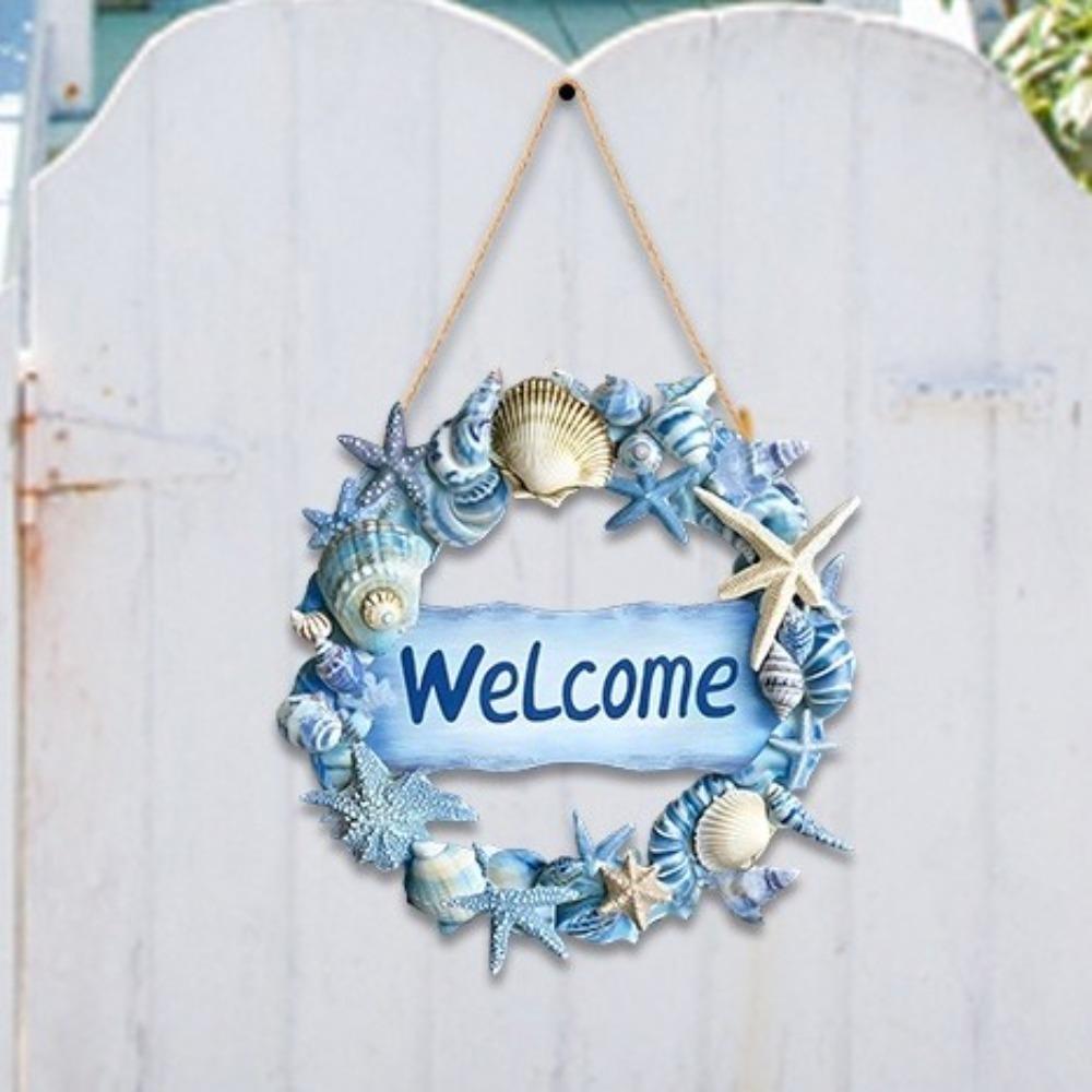 Wall Art Summer Welcome Wall Ornaments Beach Shells Hanging Signs  for Home Room Porches
