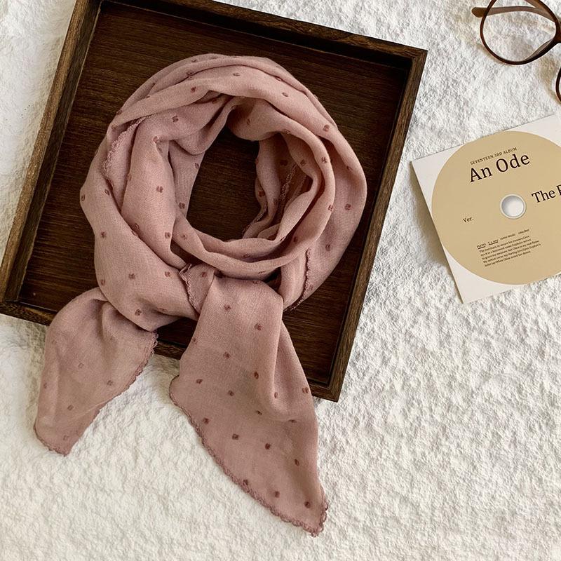 

Шаль с маленьким жилетом сверху, летняя новая повседневная в горошек, маленький шарф, декоративный шарф, защита шеи, изогнутый шарф, головной платок