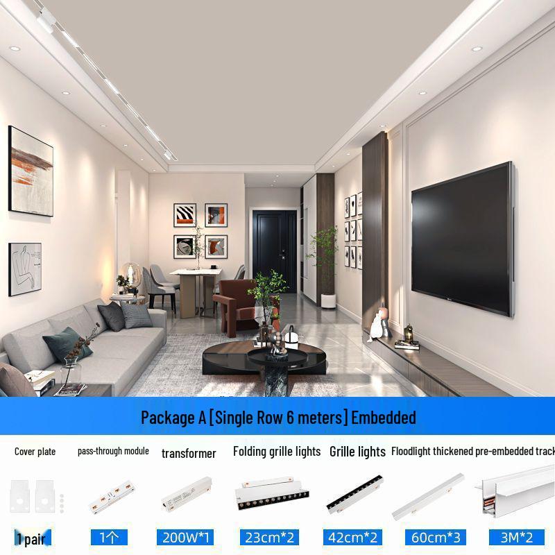 Pure White Recessed & Surface Mounted Magnetic Track Light - LED, No False Ceiling Needed