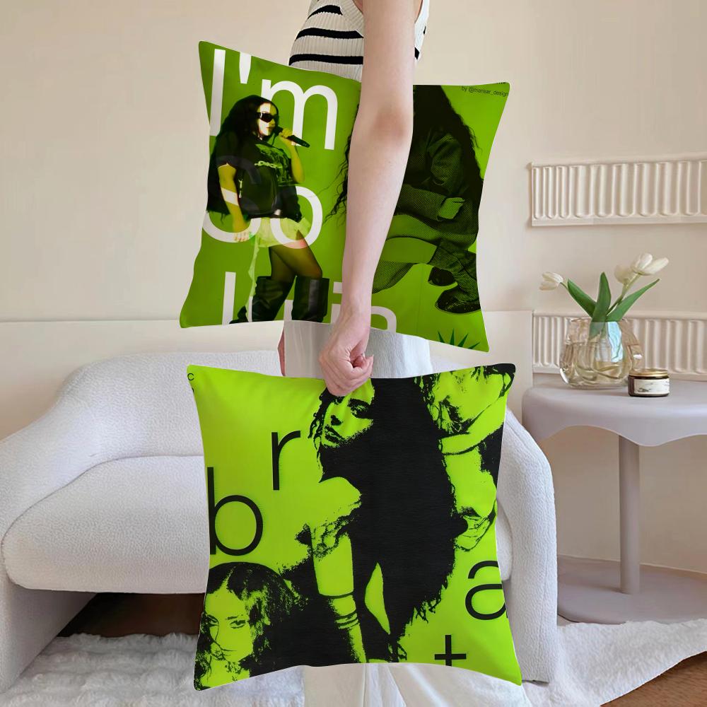 Singer Pop C-Charli X-Xcx Cushion Cover Washable Linen Pillowcase Soft For Daily Sofa Bed Home Room Decor