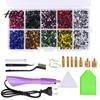 DIY Clothing Decoration Supplies Hotfix Rhinestone Applicator Kit with 7 Tips Hot Fix Setter Wand Tool for Fabric Craft Projects Shoes Bags Flatback