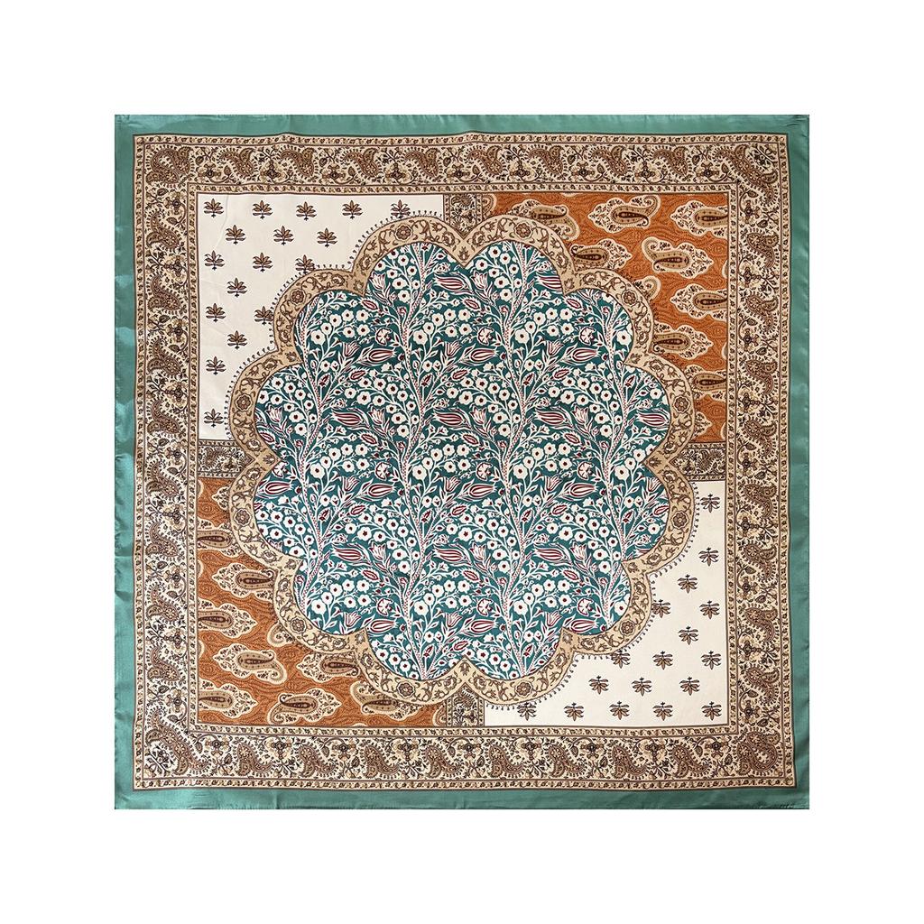 90cm Satin Scarf with Paisley Print - Classic Square Scarf/shawl for Women
