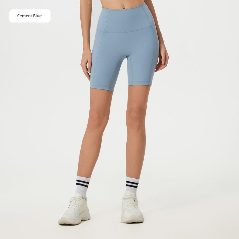 Lu Same Sports Shorts Women's High Waist Hip Lifting and Belly Contracting Side Pocket Nude Feel Shaping No T-Line Yoga Shorts