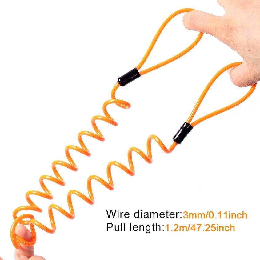 120cm Bike Spring Cable Lock Anti Theft Rope Alarm Motorcycle Brake Disc Lock Moto Bike Scooter Safety Reminder Anti-Theft Cable