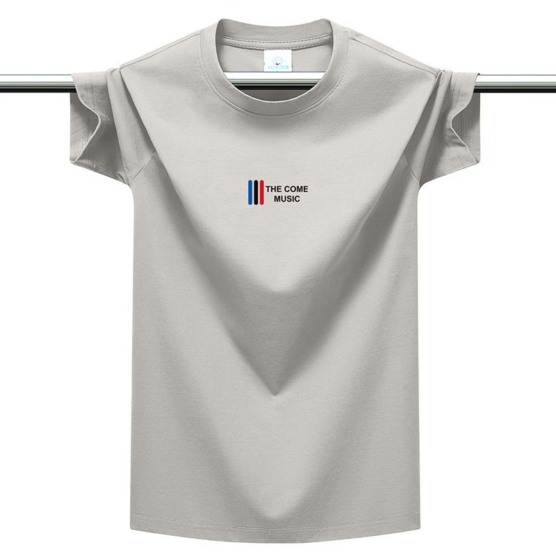 220GSM Schweres Baumwoll-T-Shirt für Herren 12 Farben Rundhalsausschnitt Kurzarm Mode-Tee Atmungsaktiv Weich Lässig Sommer Oberteil