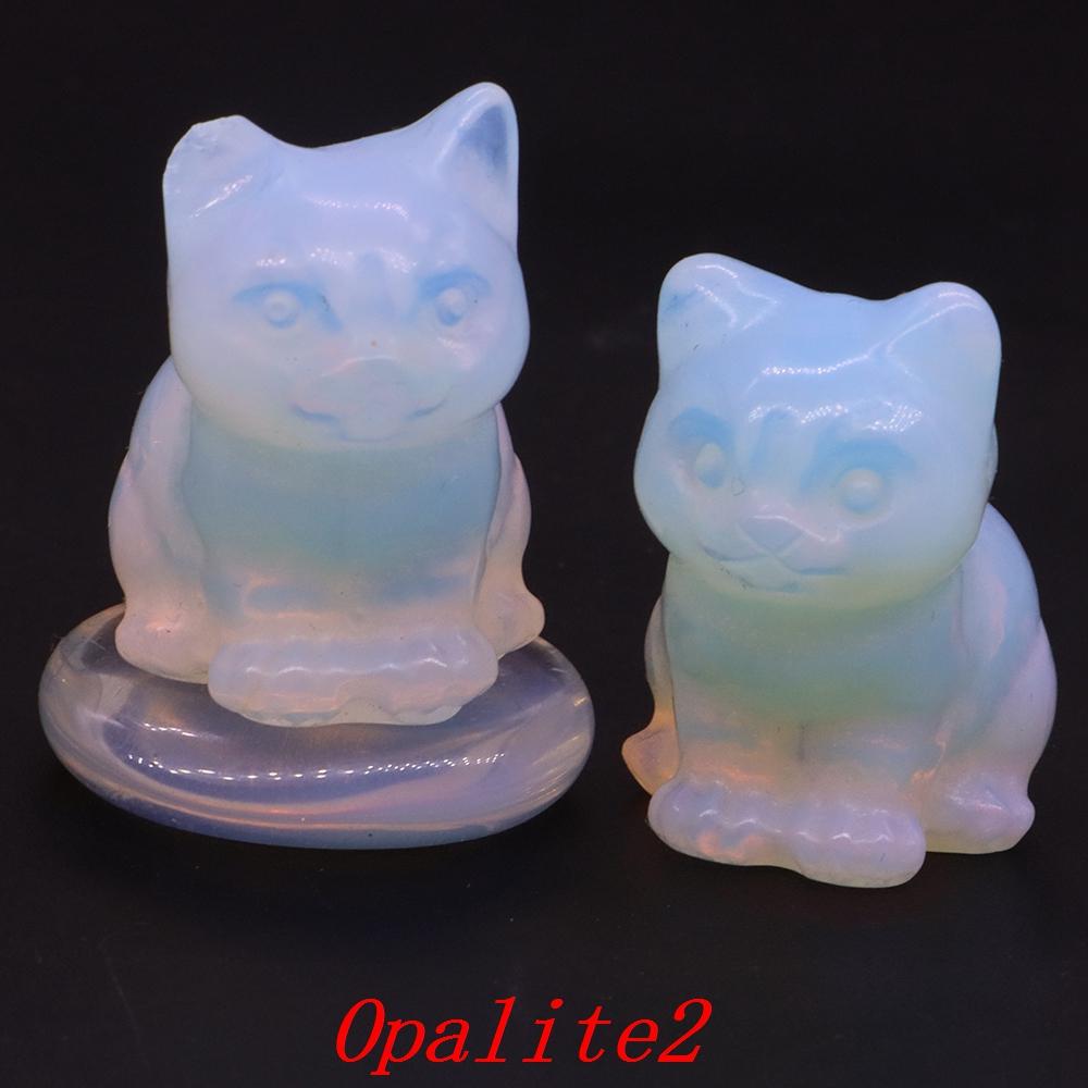 Amethyst Rose Quartz Cute Cat Statue Natural Stone Carved Healing Crystal Animal Figurine Reiki Gemstone Craft Home Decor Gift
