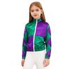 Girls Horse Riding Costume Long Sleeve Color Block Zipper Jacket Patchwork Design Halloween Dress Up