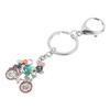 WEVENI Enamel Cartoon Cycling Mouse Keychain, Bike Jewelry for Women and Girls, Bag, Wallet, Car Charm, Multicolor, 39mm X 36mm