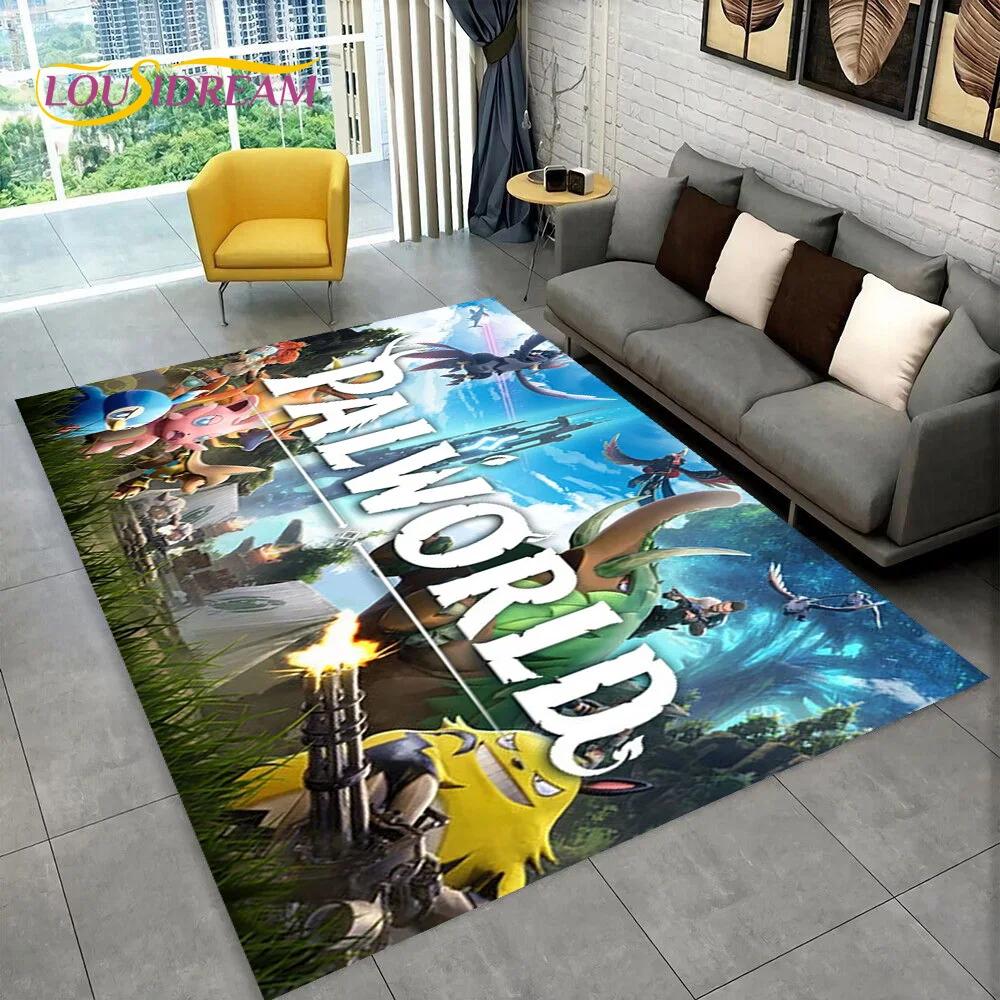 3D Cartoon Palworld Spiel Teppich für Zuhause Wohnzimmer Schlafzimmer Sofa Fußmatte Dekoration, Kinderteppich Rutschfeste Bodenmatte Geschenk