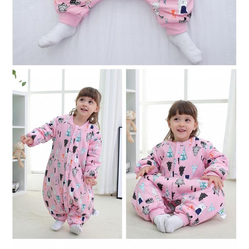 Kids Winter Warm Sleeping Bag Baby Split Leg Sleepsack Thick Anti-Kick Blanket