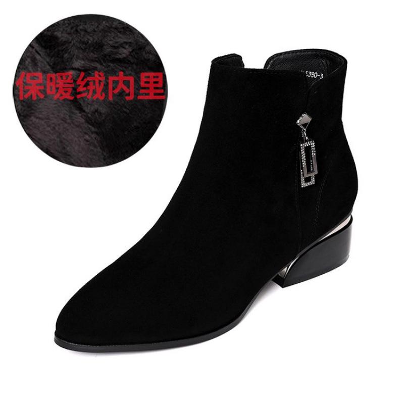 Low-heeled Short Boots Women's Thick-heeled Spring and Autumn Single Boots 2025 Autumn New Matte Mother Shoes Flat-soled Soft Leather Small Bare Boots