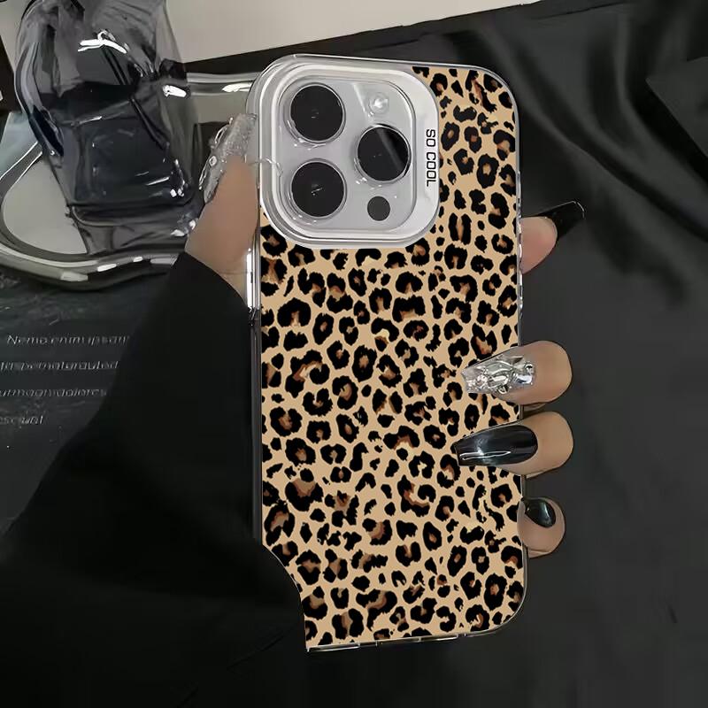 Leopard Print Pattern Silver IMD Phone Case For  Redmi Note 14 13 12 11 10 Pro Plus 4G 5G 12S Redmi 14C 13 Hard Back Cover