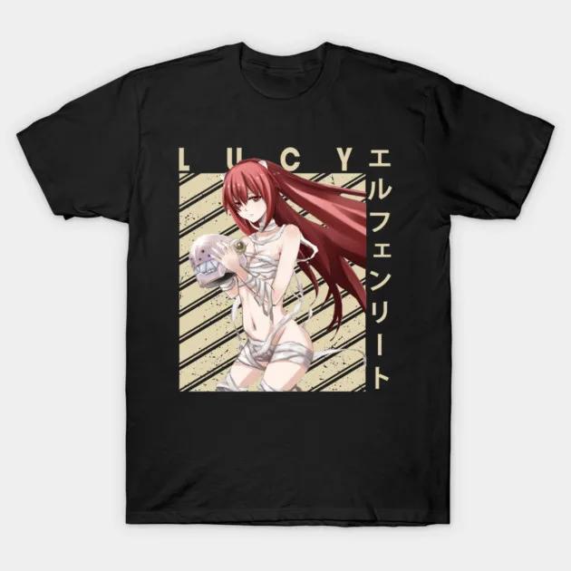 Elfen Lied Personality Clothes Year Round Clothing Oversized New Model Tshirt Personality Clothes Y2k Short Sleeves Classic Tee