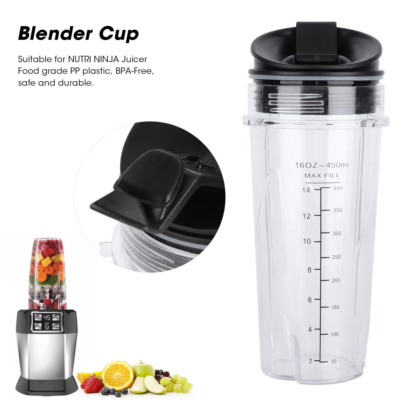 Tasse de Rechange 16Oz Contenant Tasse Blender   Couvercle Ouverture Fermeture Faciles Lave-vaisselle Sûr PP de Qualité Alimentaire pour Nutri Juicer