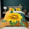 Sunflower Duvet Cover Set Sunflower Cow Bedding Set Microfiber Western Farmhouse Pastoral Scenery Flower Queen King Quilt Cover Tool