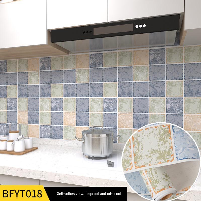 Eco-Friendly Kitchen Anti-Oil Stickers: Self-Adhesive, Waterproof, Heat-Resistant Tile and Stove Top Renovation Wallpaper.