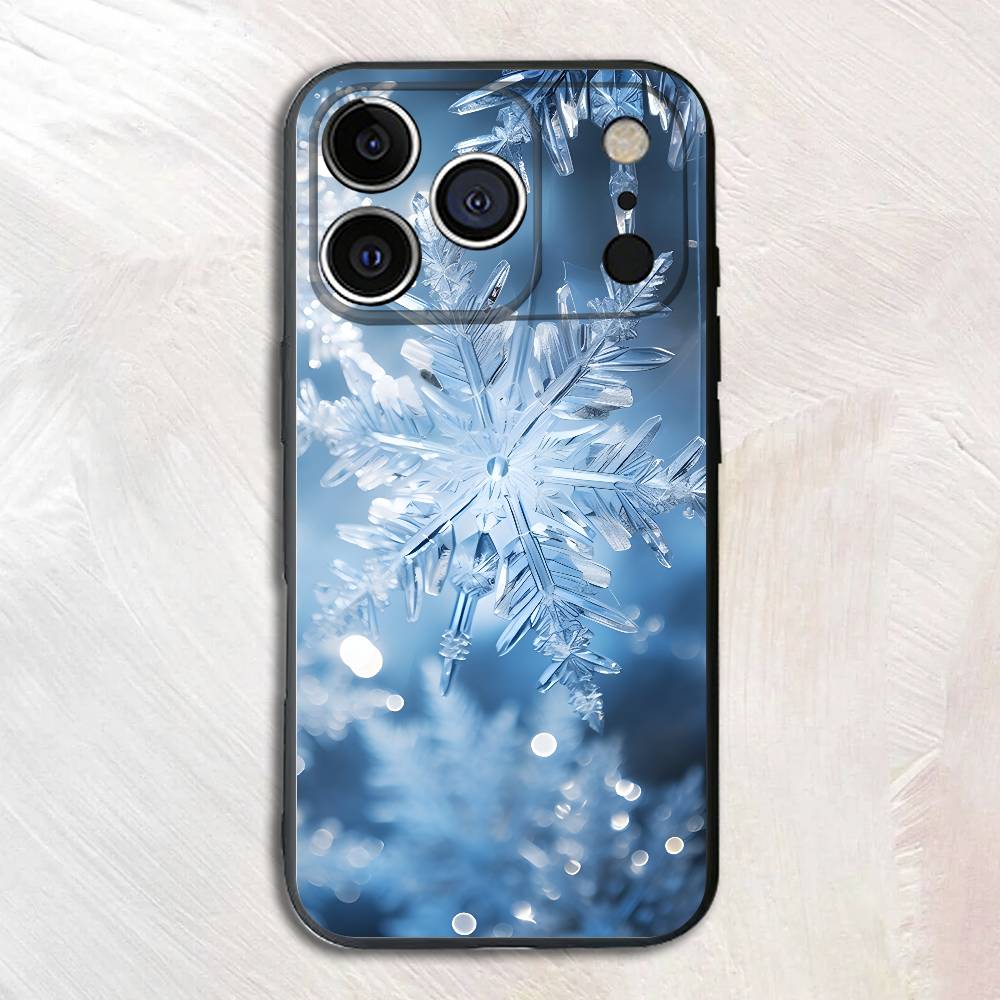 Beautiful Snowflake Silicone Soft Phone Case For iPhone17 16 15 14 13 12 11 Pro Max Plus X XR SE Cover