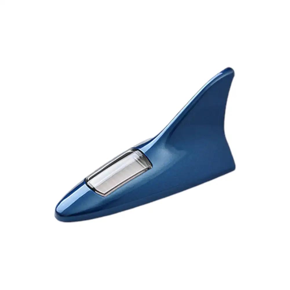 Universal LED Light Car Shark Fin Antenna Roof Tail Modification Alarm with Solar Power Driving Safety Warning Shark Radio