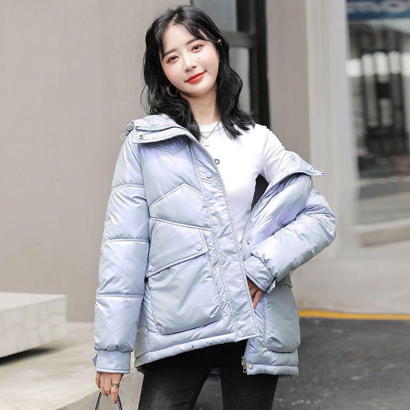 Padded Jacket Female Tide Ins Winter New Glossy Short Jacket Thickened Loose Cotton-padded Clothes Foreign-style Cotton-padded Clothes