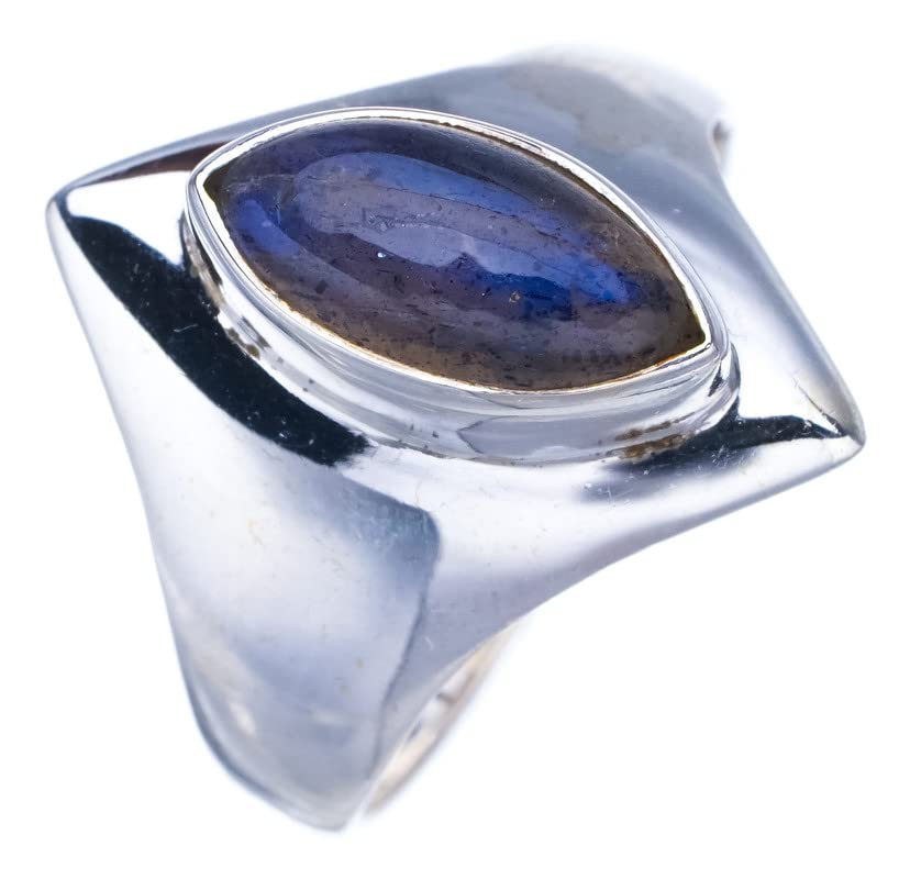 

StarGems® Natural Labradorite Handmade 925 Sterling Silver Ring 7.25 F2641