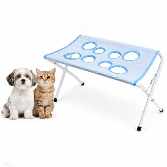 Dog Nail Clipping Assistant Pet Grooming Table with Foldable Stand, Adjustable Strap, Cat Hammock, 8-Hole Trimming Sling Washing Station for