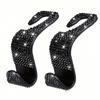 2pcs Artificial Diamond Car Hook, Car Hidden Car Storage Hook Creative Car Seat Hook Hanger Car Accessories For Women