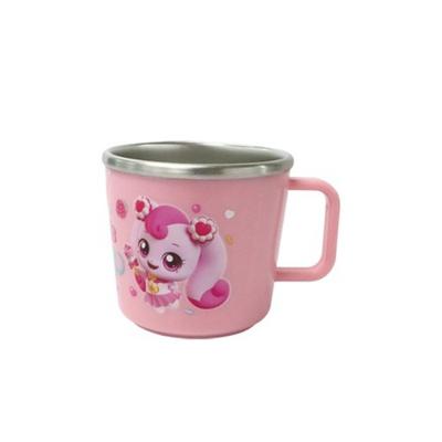 Leburn Children's Sweet and Sour Catch Tinipping Non-slip Stainless Steel Handle Cup, Hatching, 1 Piece