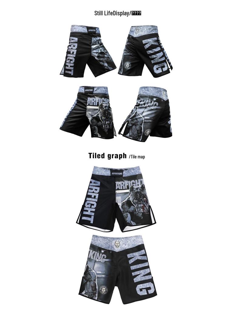 MMA Kamp Herren Schnelltrocknende Elastische Trainingsshorts - Verschleißfest für UFC, Boxen, Fitness