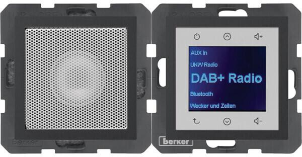 Встраиваемое радио Berker Radio Touch UP DAB+ Bluetooth S.1/B.x с Lautsprecher антрацитовый matt (30801606)
