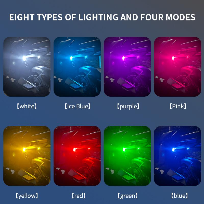 SEAMETAL Motorcycle Car Warning Light Flashing Indicator 7 Color Remote RGB LED Wireless Light Wireless