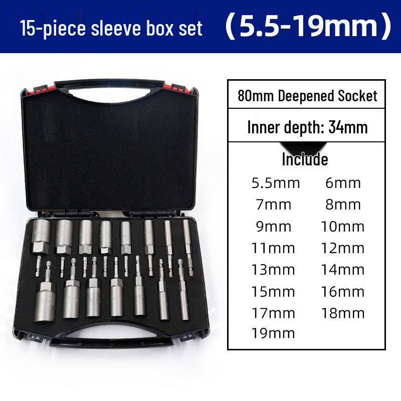 Deep Socket Extension Set for Electric Hex and Pneumatic Drills