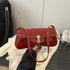 Women's Vintage Faux Oiled Leather Flap Decor Shoulder Underarm Bag, Buckle Baguette Tote Bag Suitable for Dating, Outing, Party