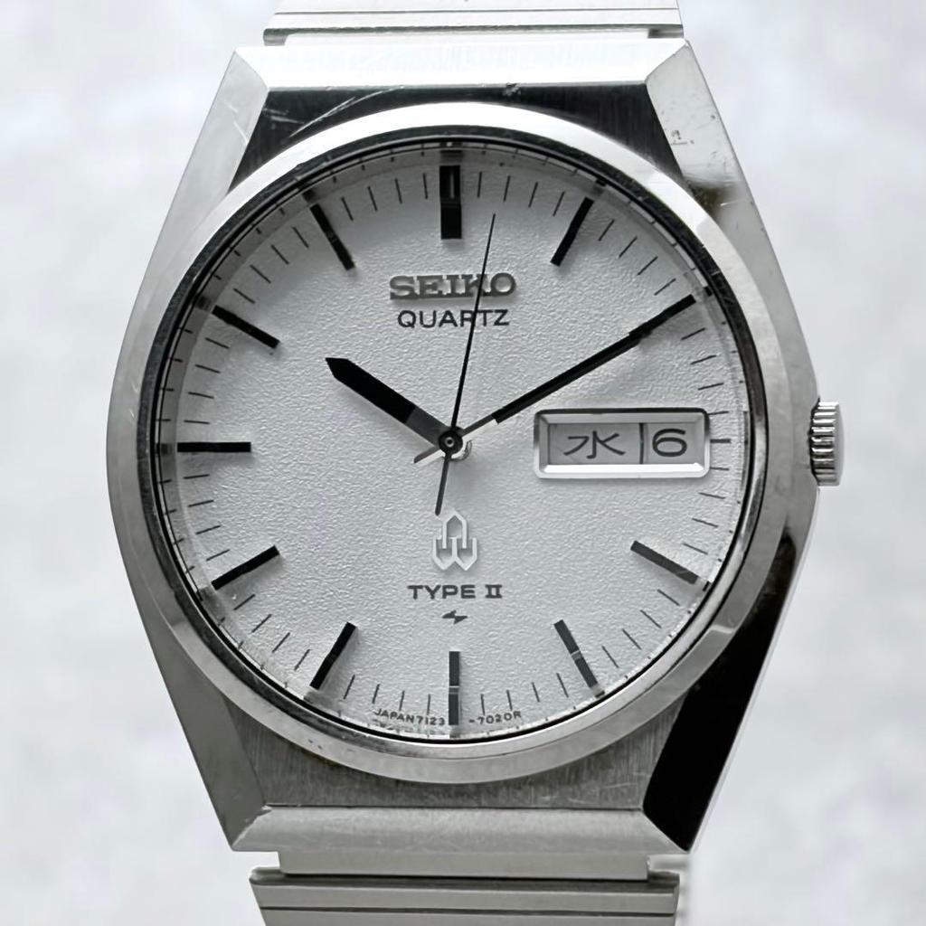 Used [In operation/Made in 1980] SEIKO Type 2 Grain Dial 7123-7010 Watch Quartz/QZ