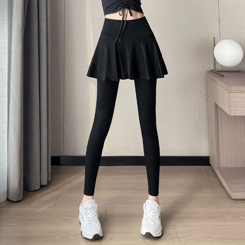 

Женский комплект для йоги премиум-класса: Куртка для пилатеса и фитнеса Осень/Зима 2024 с брюками-юбкой. L (Refer to Bust and Waist)