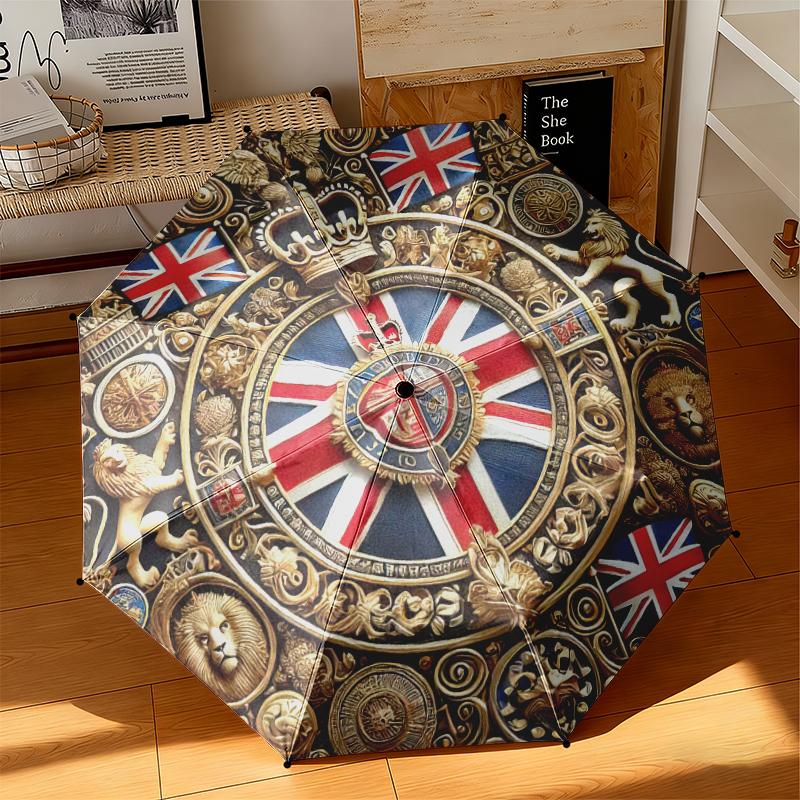 1 pz Impero Britannico Londra Inghilterra Ombrello Portatile Pieghevole Struttura a Ossa Forate Telaio in Ferro Ombrello da Esterno per la Casa