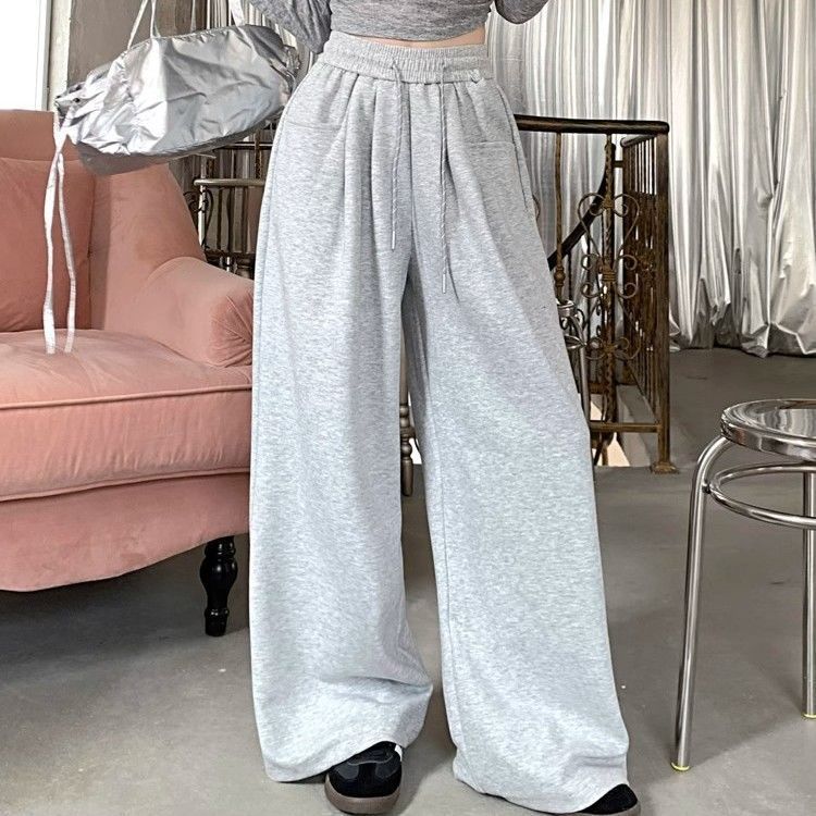 High Street Lazy Casual Pants for Women In Spring and Autumn New Drawstring Sleeve Pants High Waist Loose Draped Floor Pants