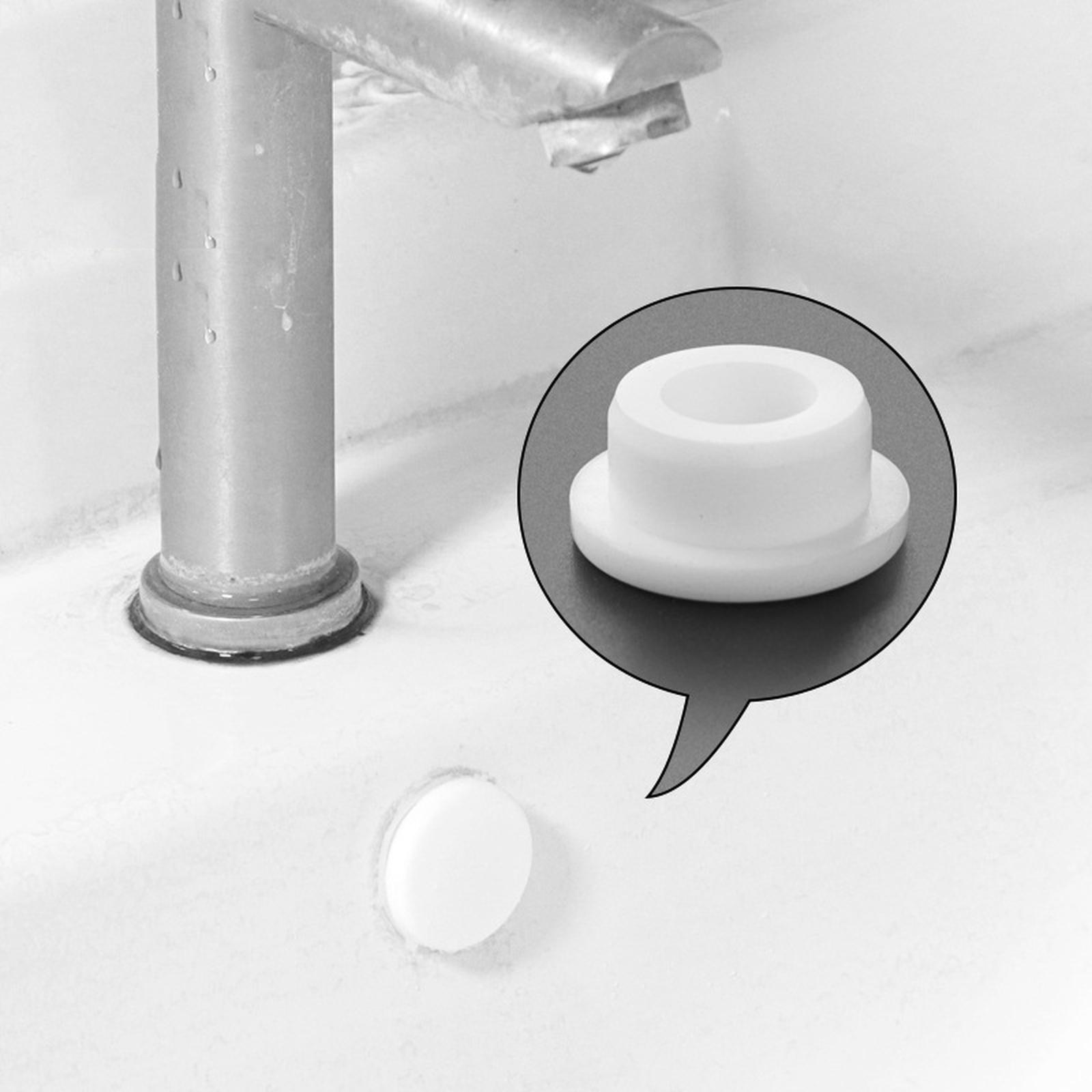 

Rubber Sink Overflow Cap, Kitchen Bathroom Sink Overflow Hole Cover Round Basin Trim Ring Insert Plug, for Hole Cover Kitchen Bathroom Basin one size белый